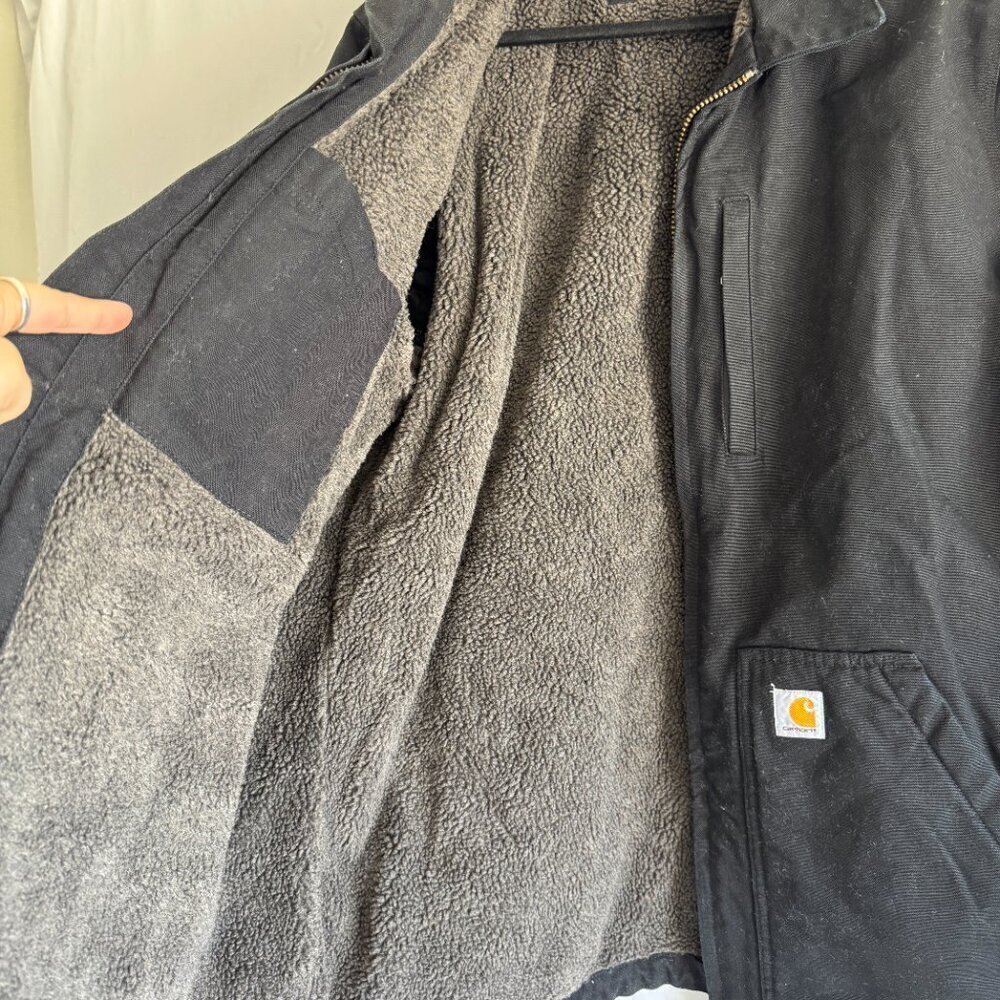 Carhartt Sherpa Lined Work Jacket – Black XL Tall - Picture 4 of 6